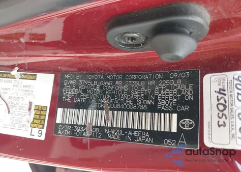 2004 Toyota Prius из США, поврежденный, VIN JTDKB20U840008788